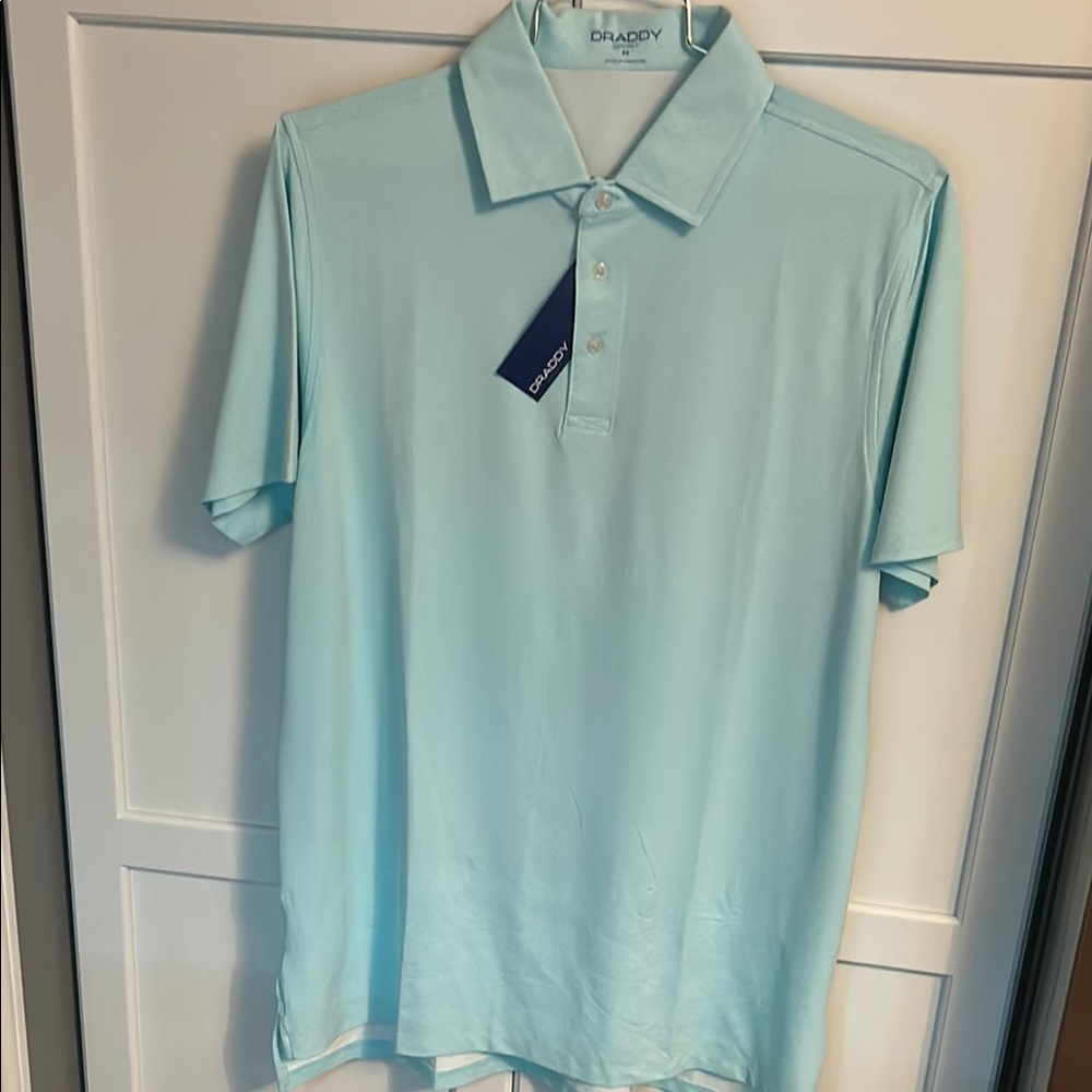 Blue Polo Shirt with Moisture-Wicking Fabric